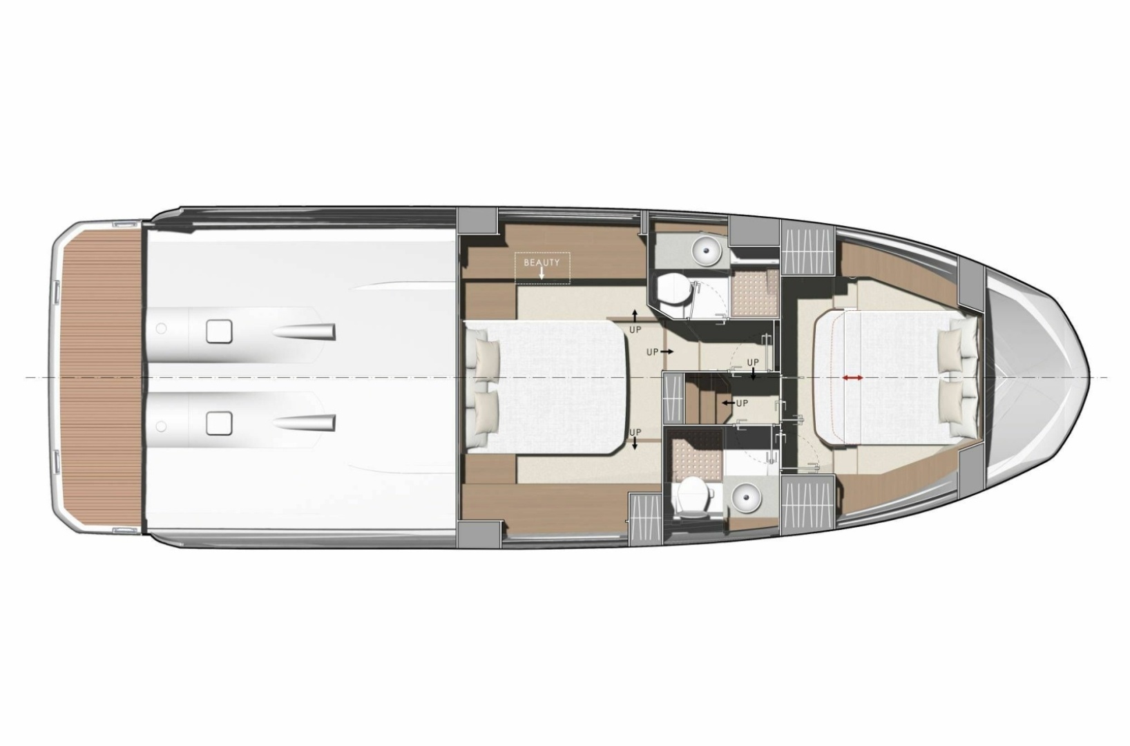 2020 Prestige 420S - Cabins & Heads Layout