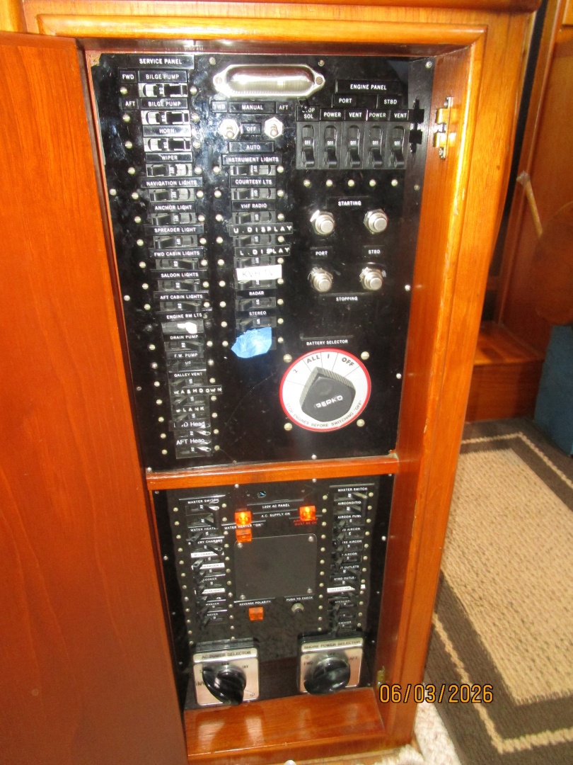 46' Grand Banks electrical panel