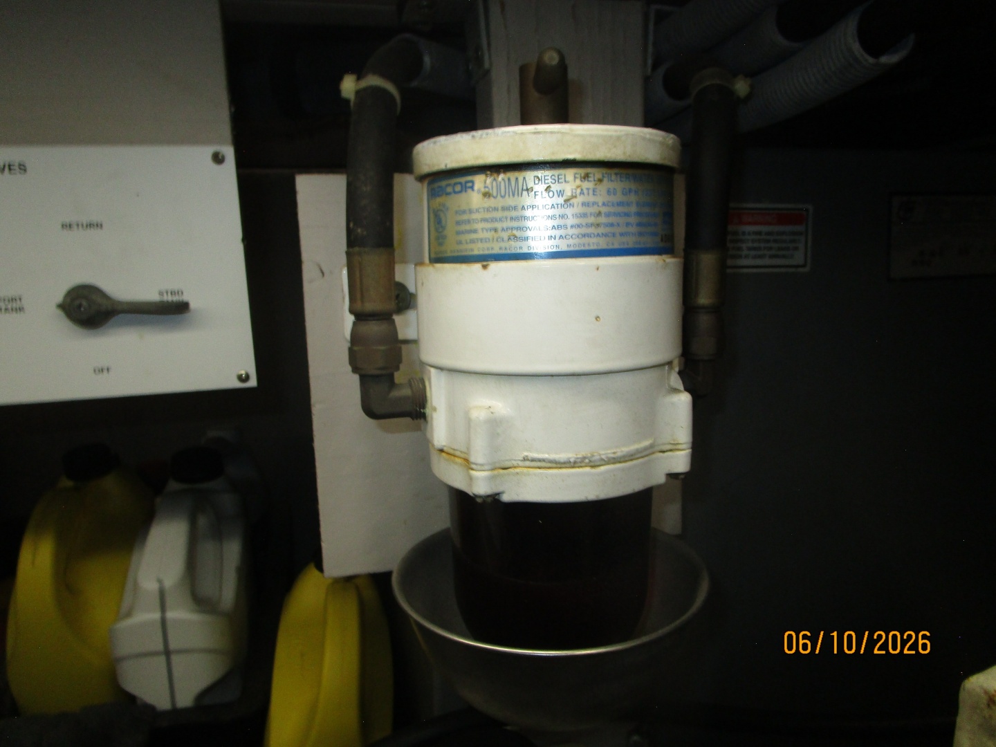 39' Sea Ray generator Racor fuel filter