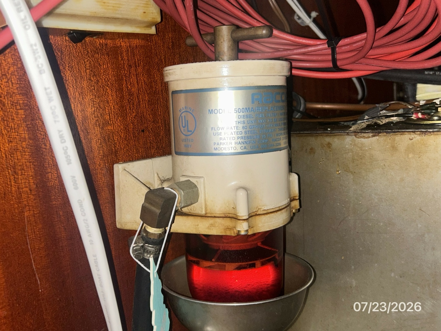 35' Scanmar Racor fuel filter