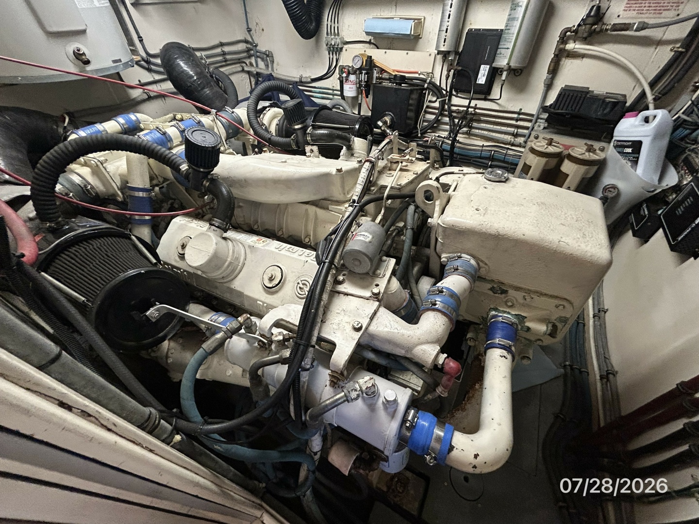 54' Hatteras port main engine1