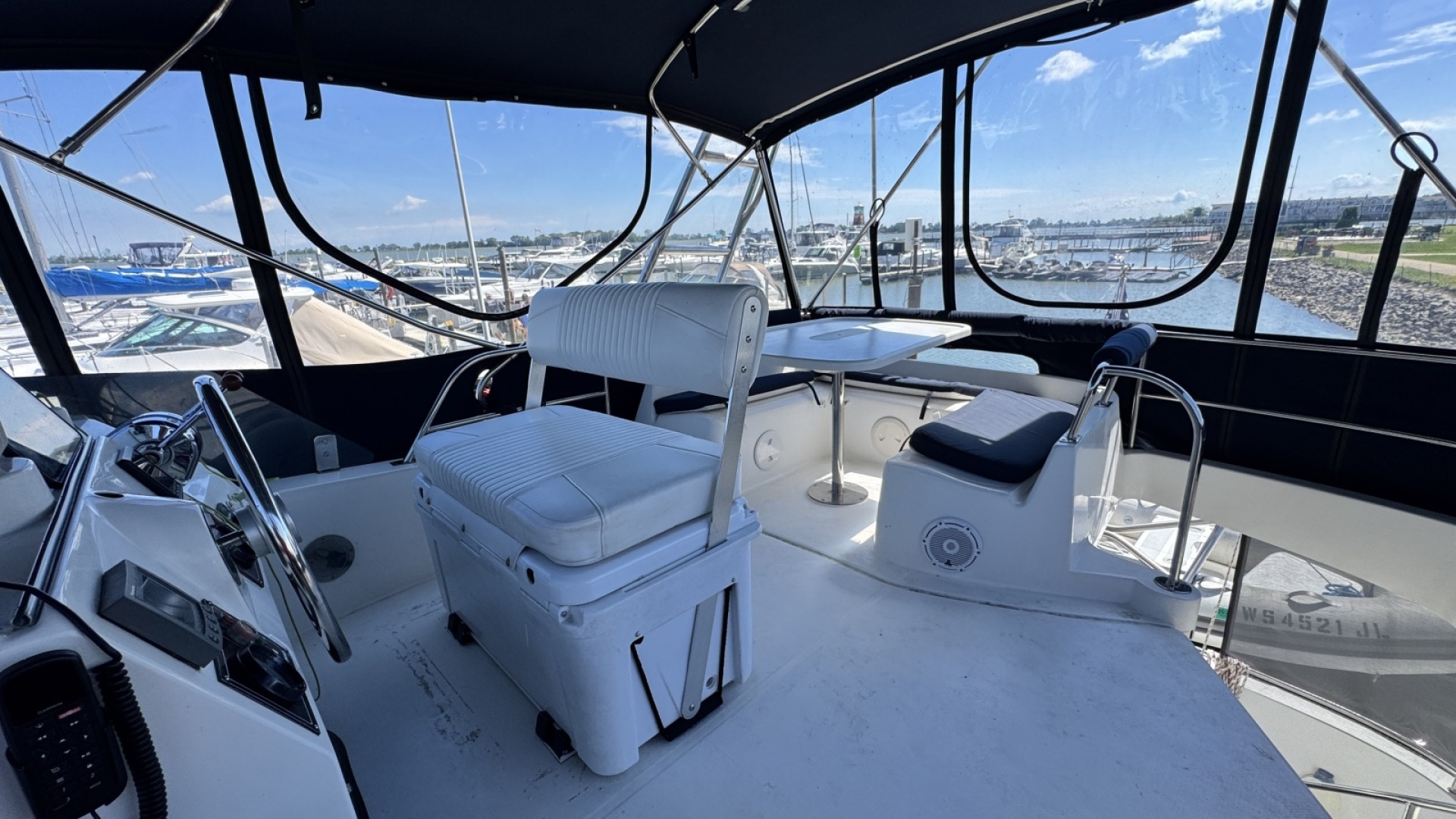 Flybridge Helm Looking Aft
