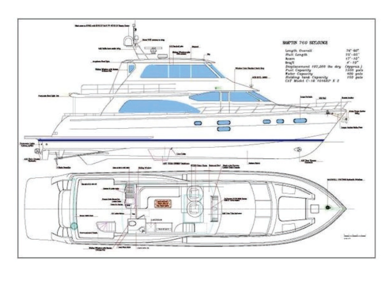 Hampton 760 Sky Lounge Motor Yachts Yacht For Sale