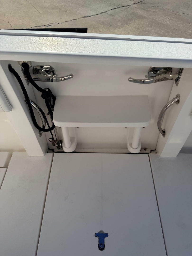 2017 Intrepid 327 Center Console for sale in Pompano Beach FL - open deck hatch with latch hardware