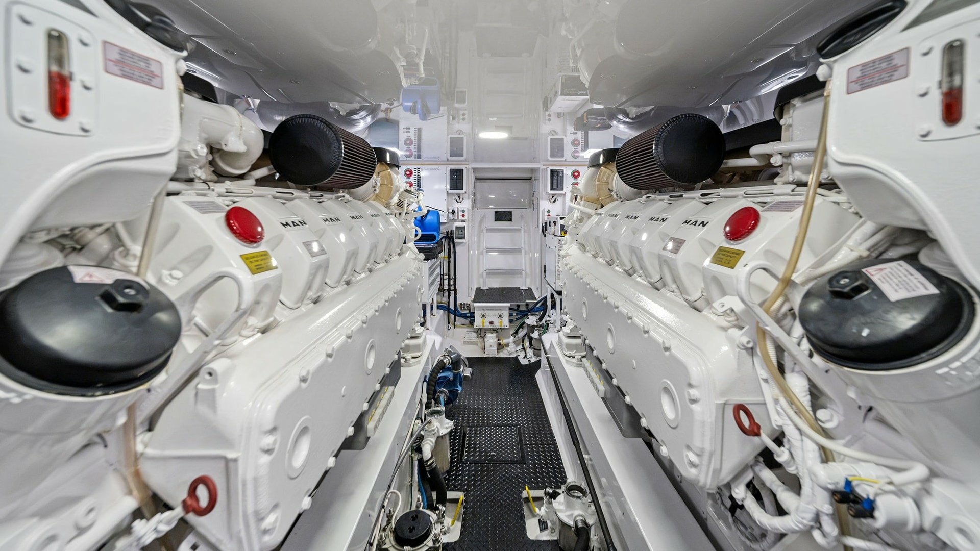 Engine Room with Twin MAN Engines