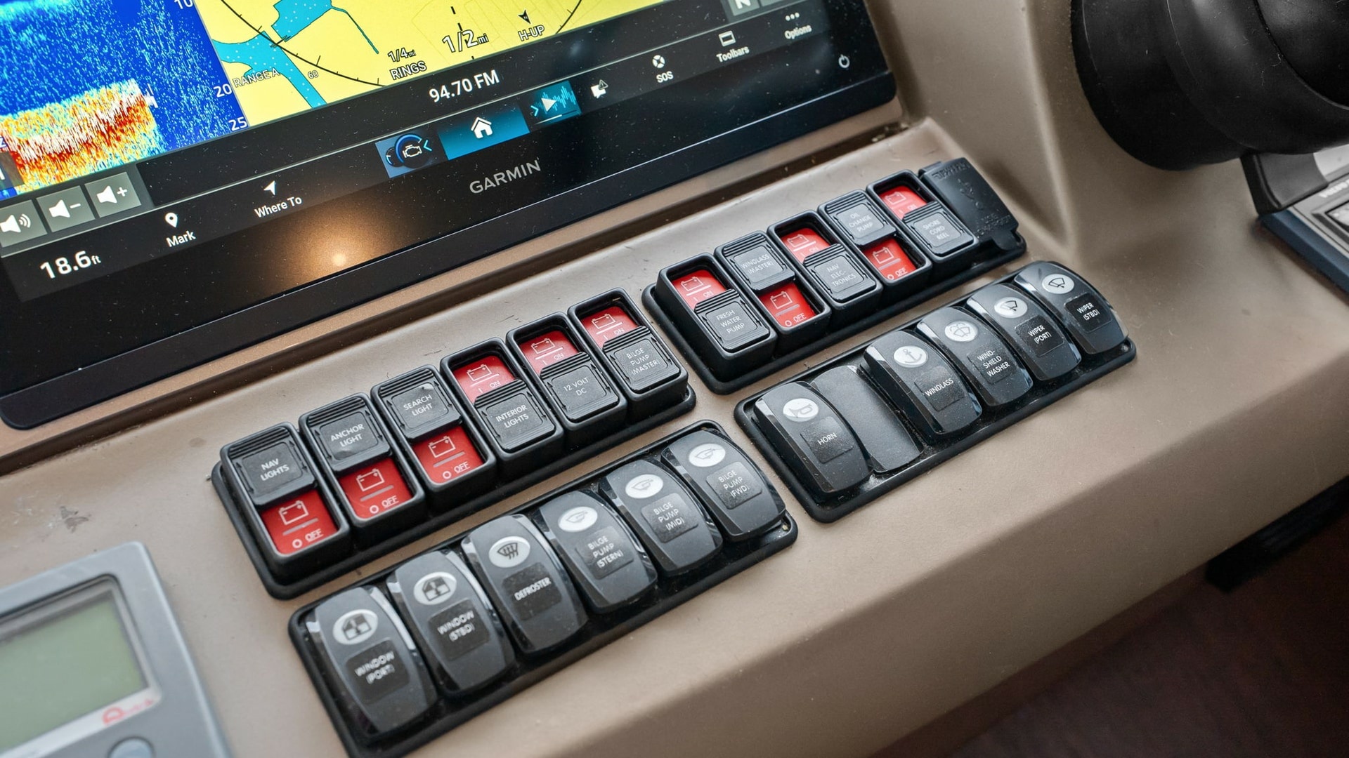 Helm Control Panel with Electronics