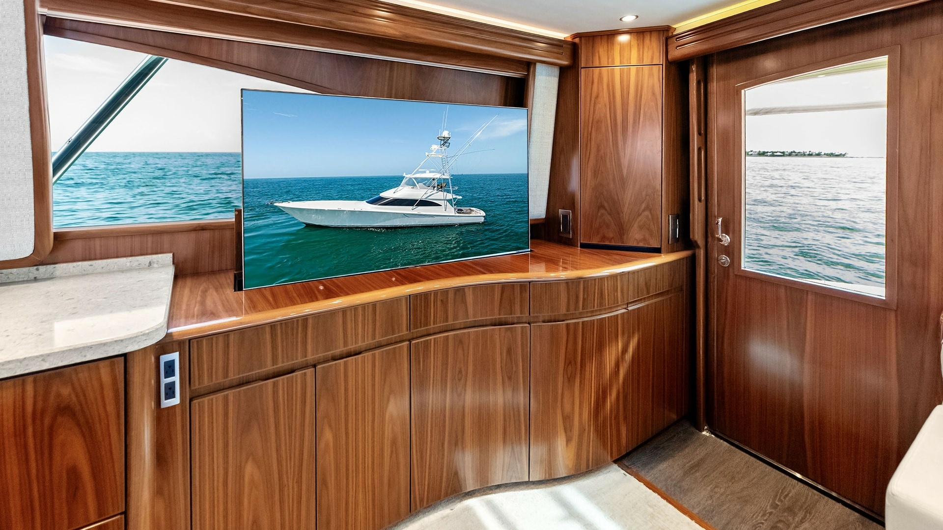 Salon Entertainment Area with Ocean View
