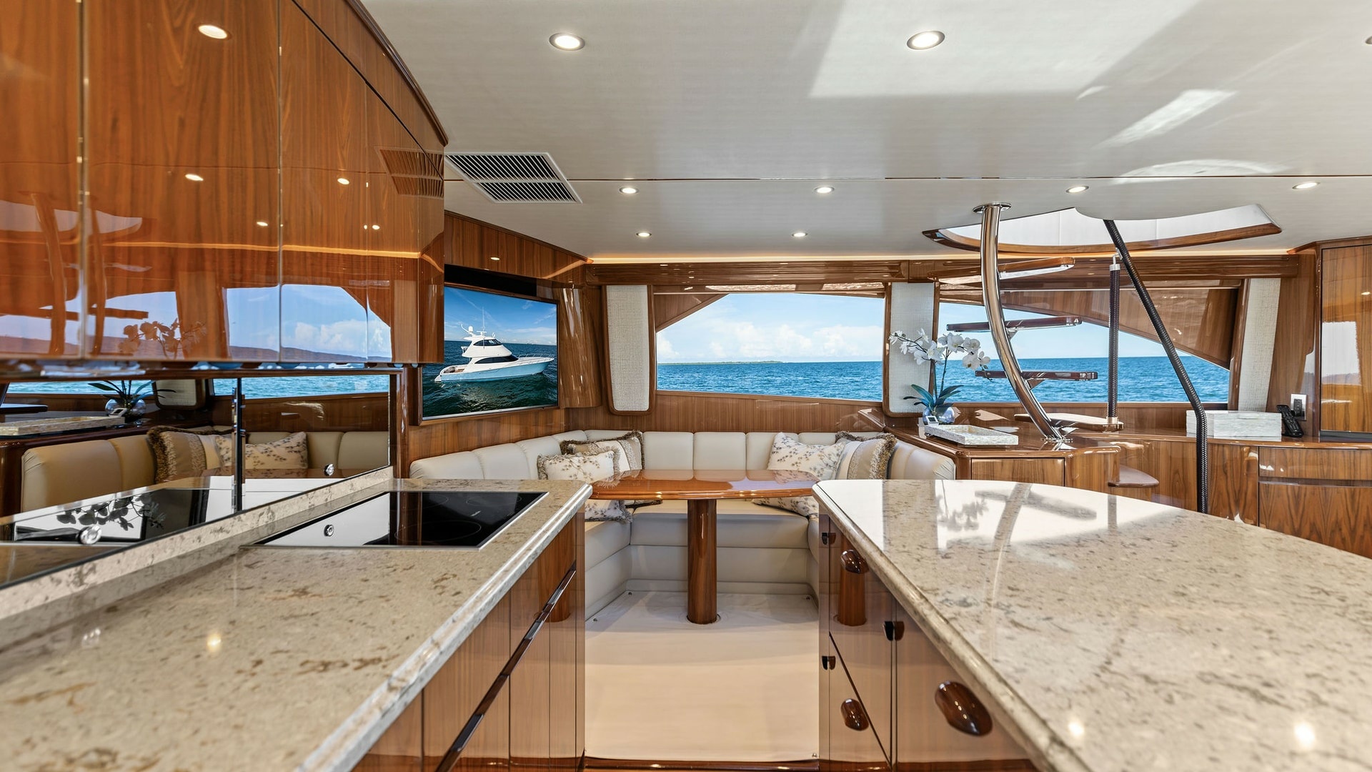 Enclosed Bridge Salon and Galley
