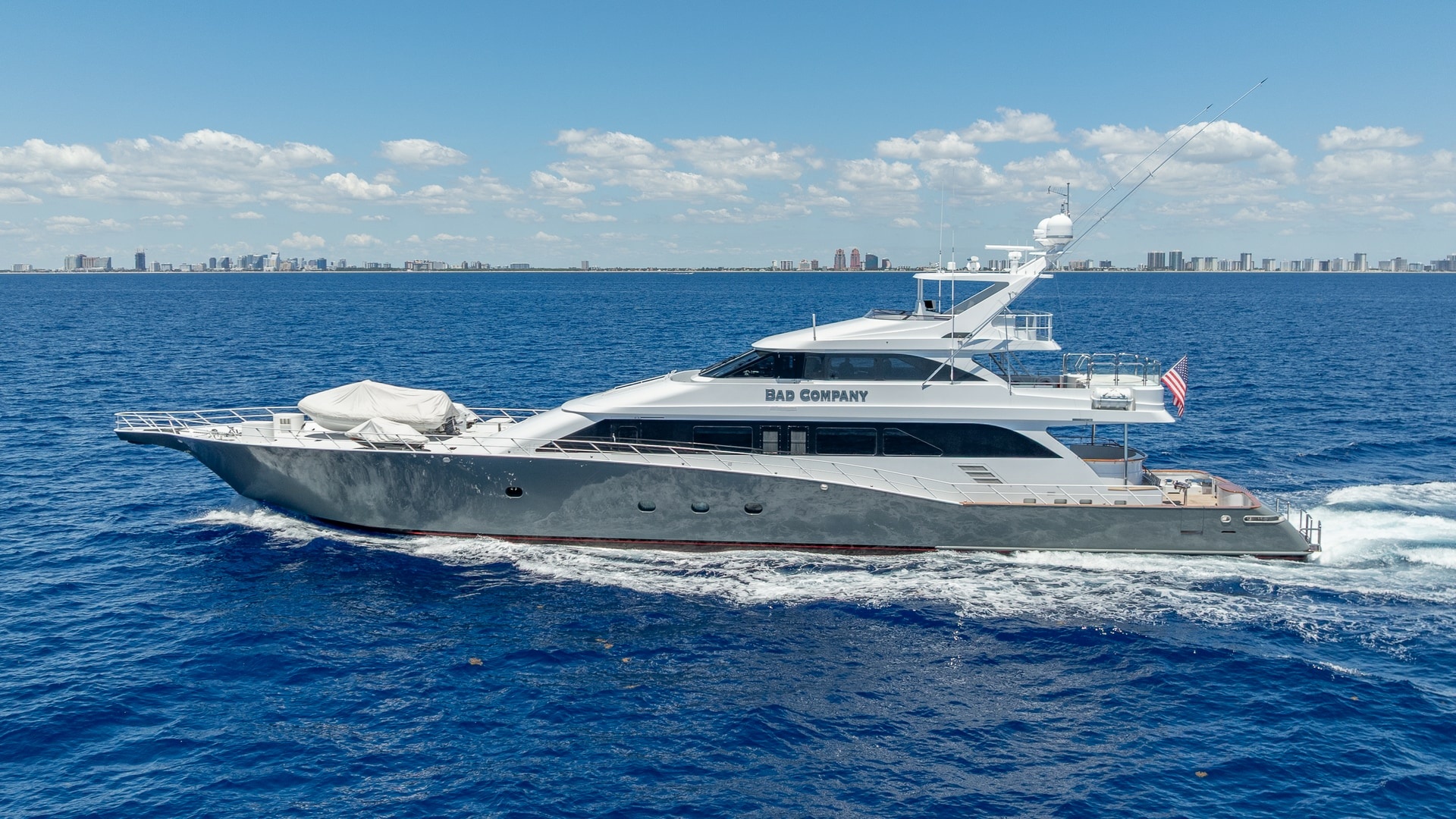 1998 Trinity Yachts Sport Fisherman - BAD COMPANY: Profile View of Sport Fisherman