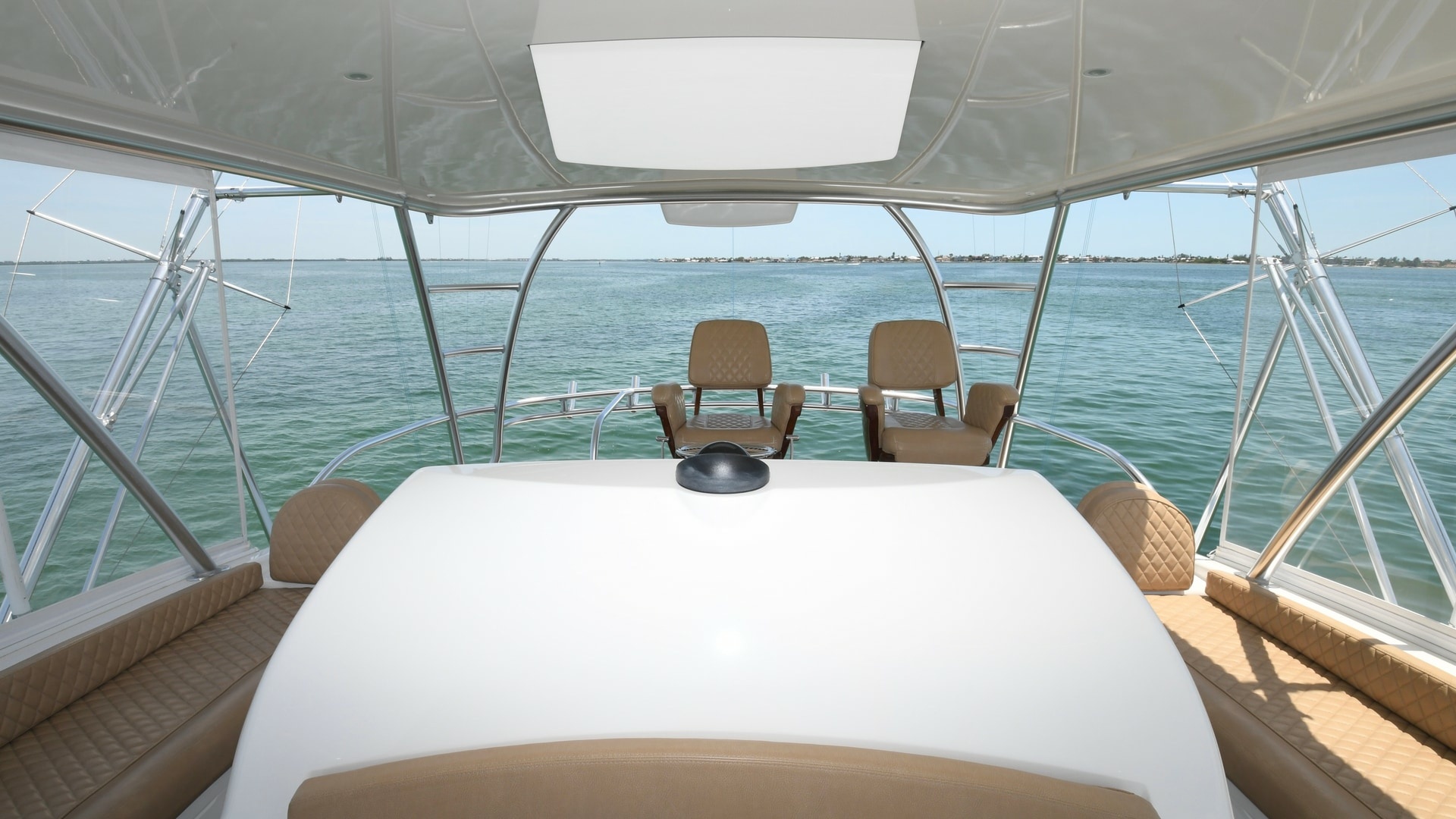 Flybridge Helm Area with Seating