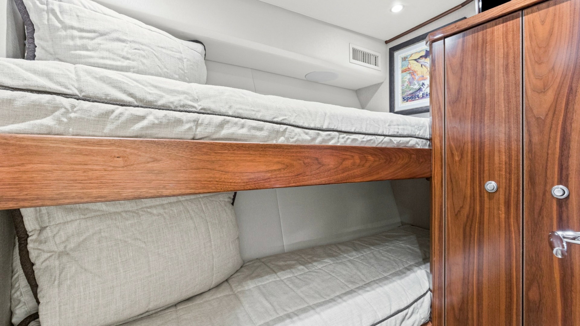 2020 68 Viking Convertible Gunpowder Port Stateroom and Head (1)