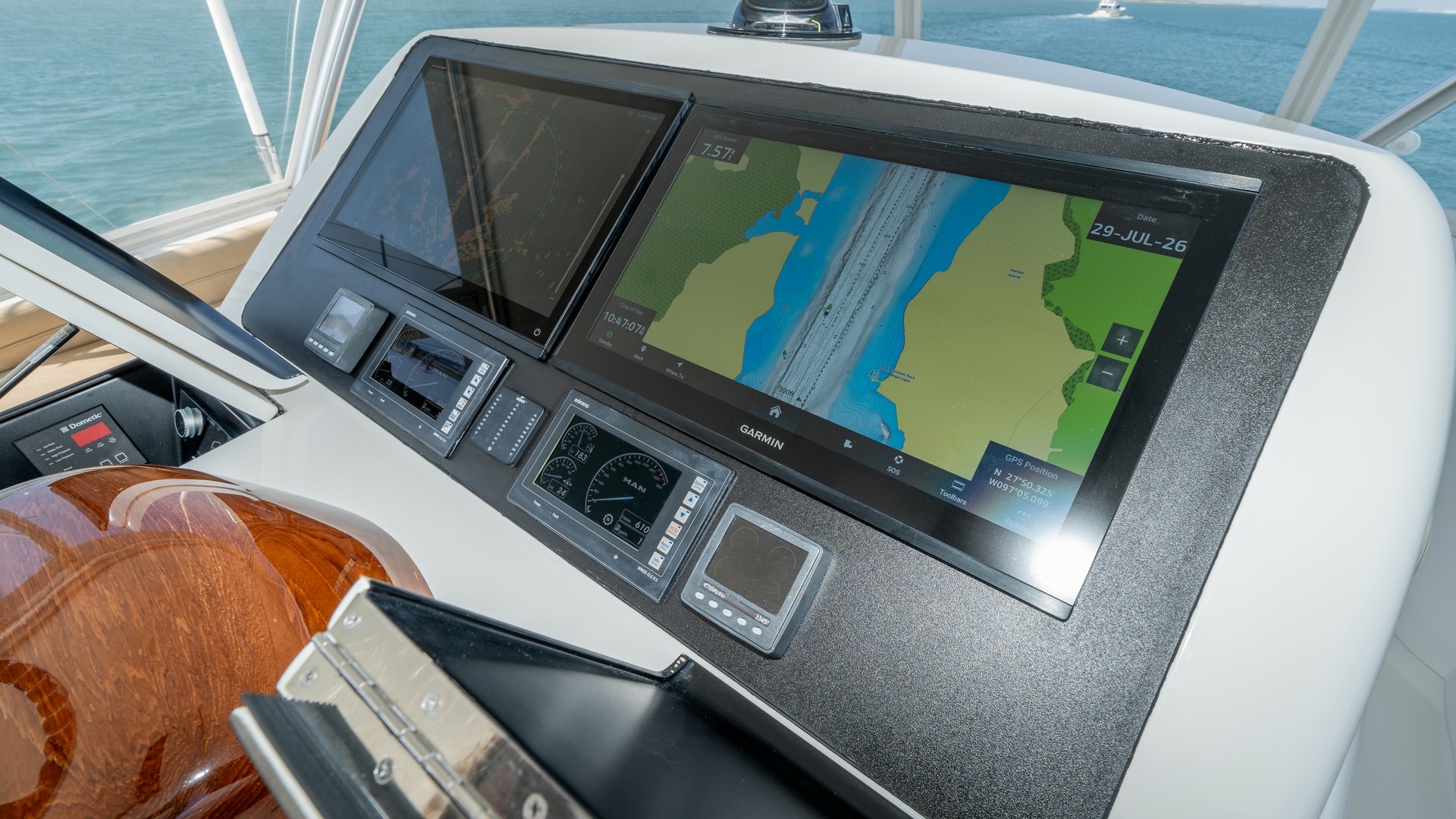 Flybridge Helm with Navigation Displays