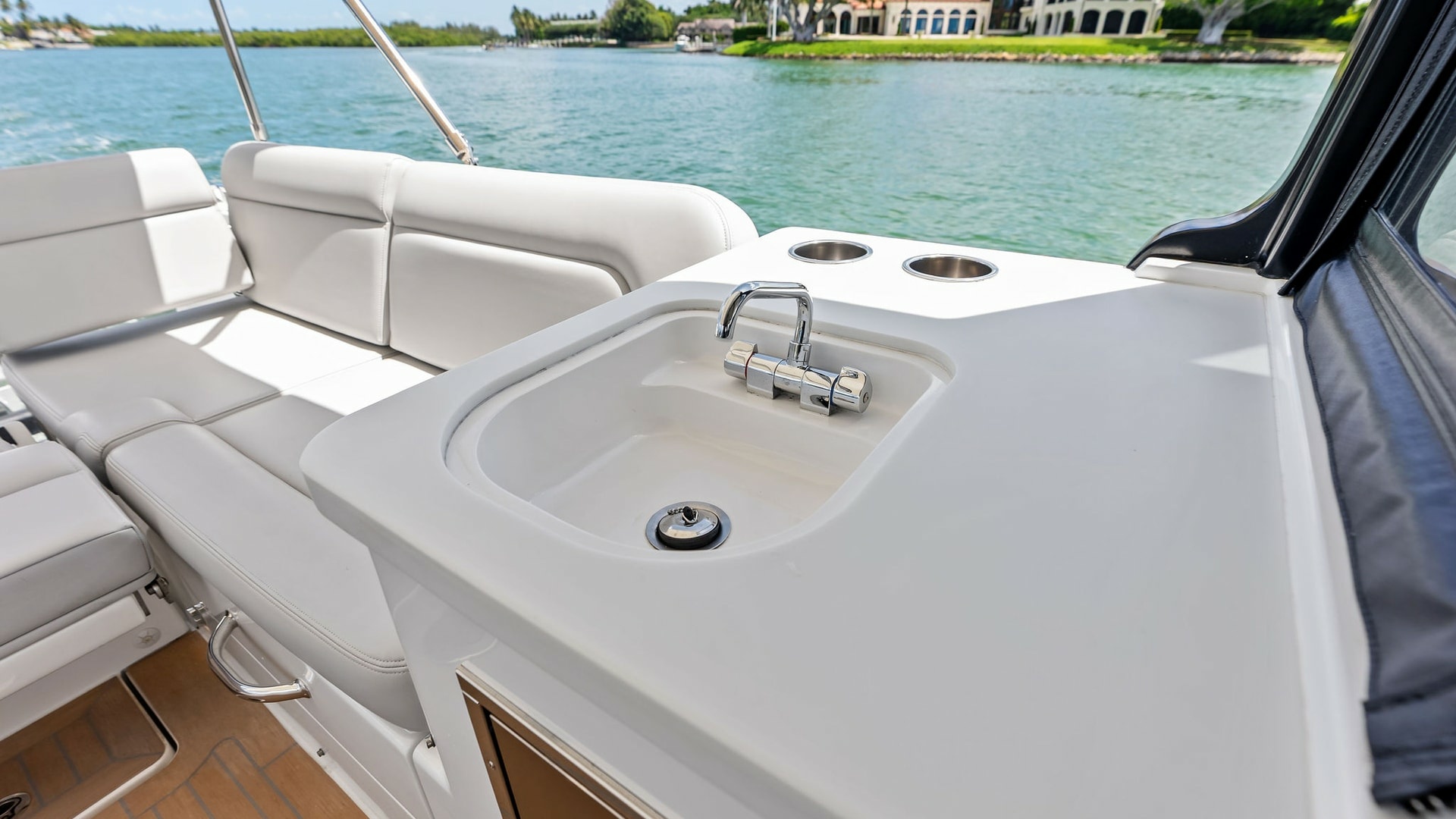 Cockpit Wet Bar and Seating Area
