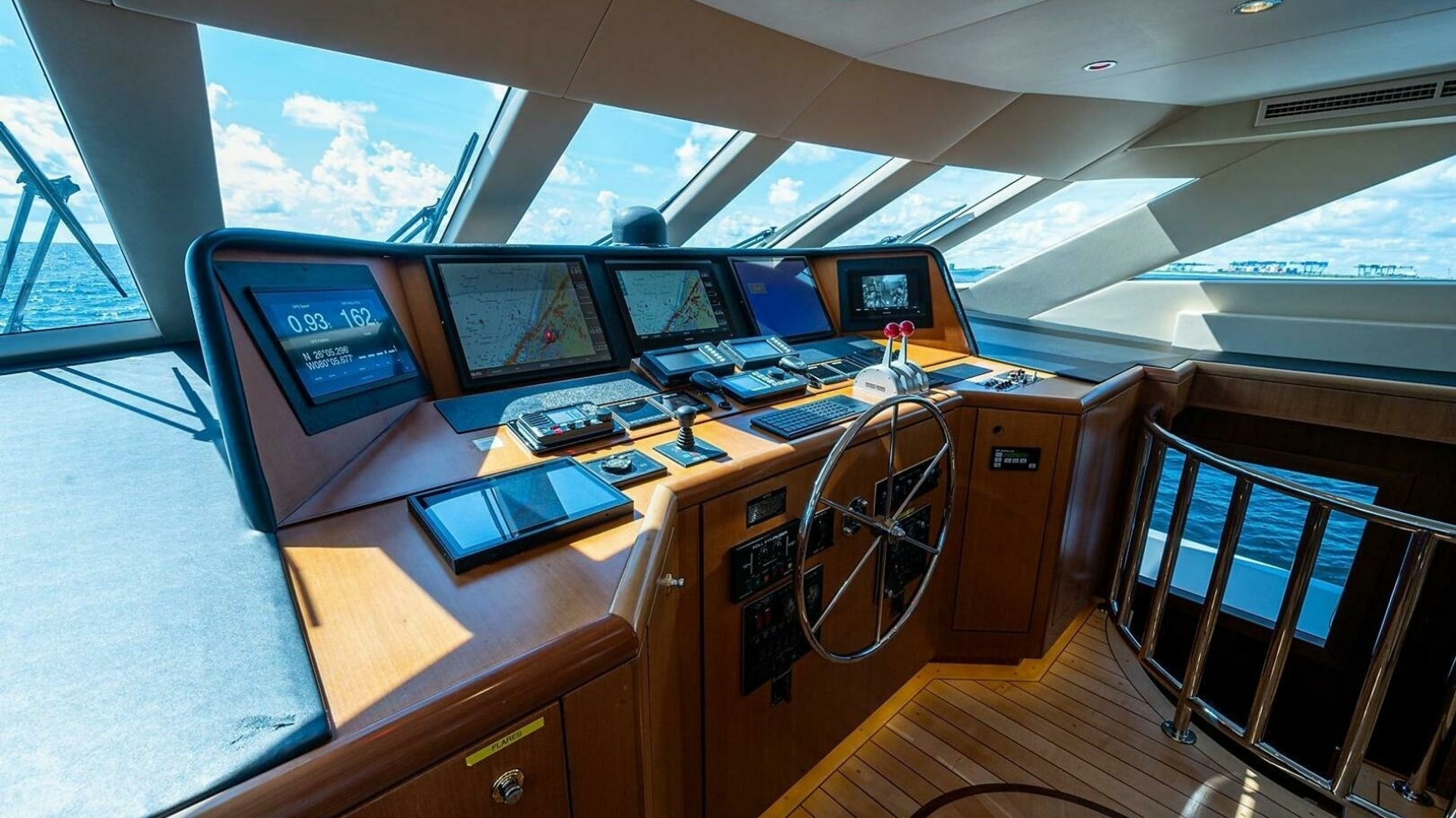 Sophisticated Raised Pilothouse Helm Station