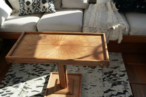 Fold Out Teak Table In Salon