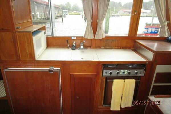 36' Grand Banks galley