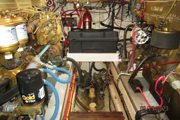 36' Grand Banks engine room forward
