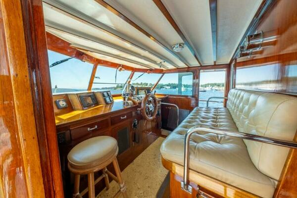 Photo of the 1958 Trumpy Fantail Houseboat "BERNADETTE"