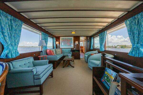 Photo of the 1970 Trumpy Houseboat "ABSOLUTE"