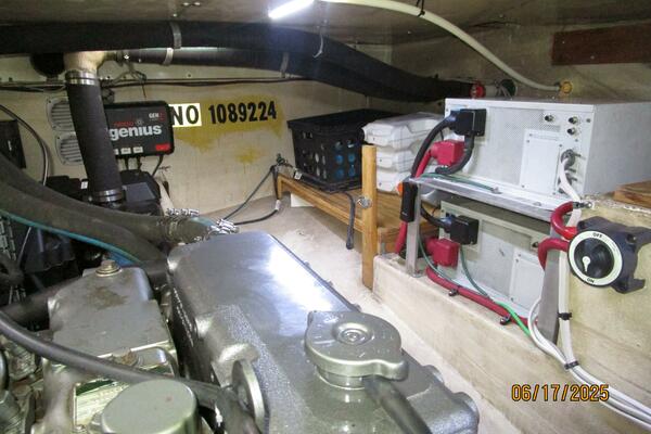 37' Great Harbour engine room port aft
