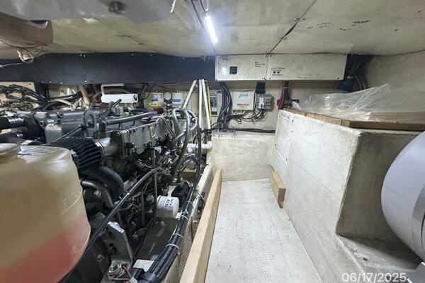 37' Great Harbour engine room starboard forward