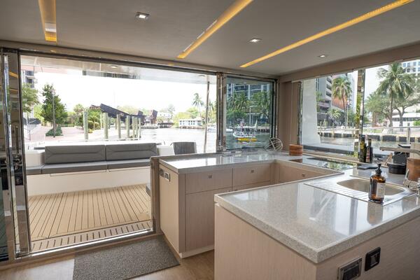 Alva OE 54 Looking Aft From Galley With Open Windows