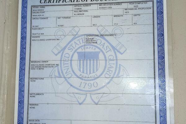 MAUI MAGIC 54ft Aluminum Cruiser Yacht For Sale