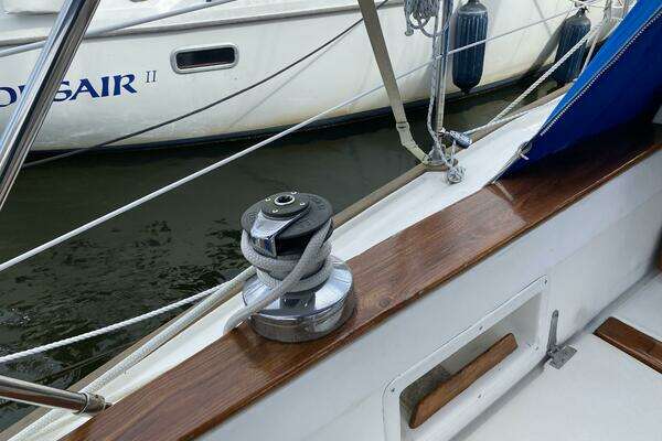 Photo of the 1987 Dickerson 37 aft cockpit "Morning Light"