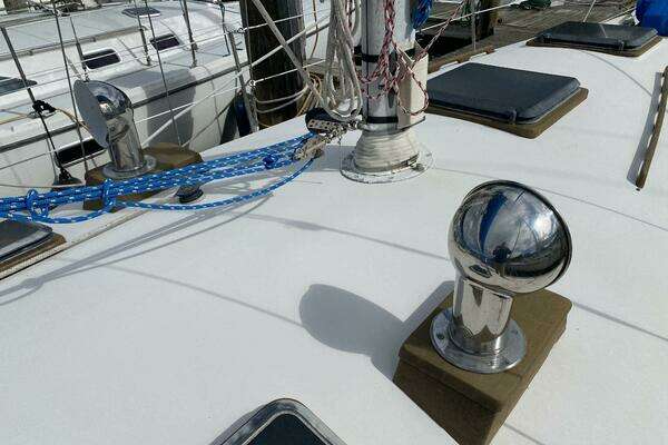 Photo of the 1987 Dickerson 37 aft cockpit "Morning Light"