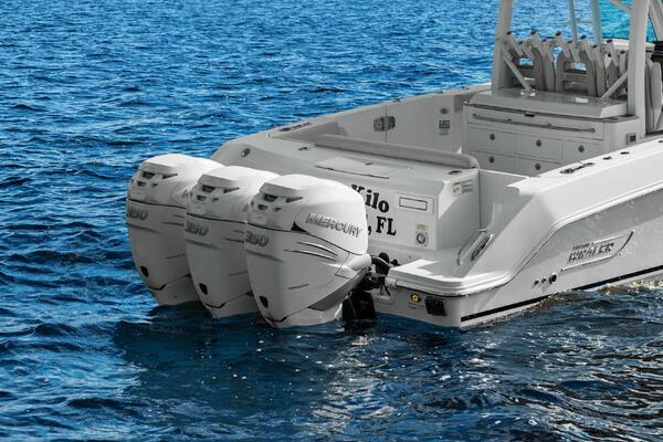 2019 Boston Whaler 380 Outrage 'Lima Kilo' - Profile Stern Motors