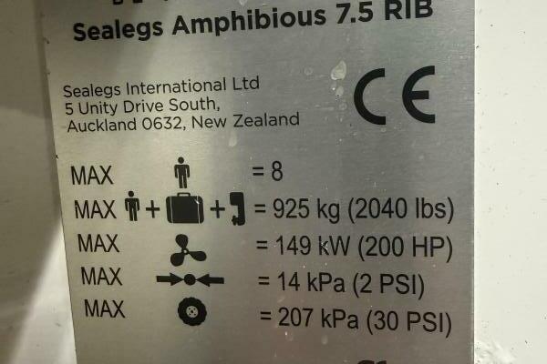 7 5M Hydrasol RIB 24ft Sealegs Yacht For Sale