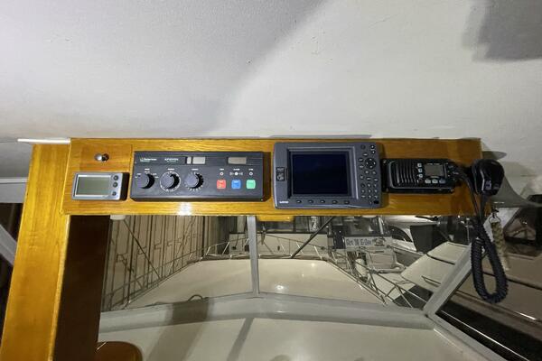 Forward View from Upper Helm – Egg Harbor 40 Motor Yacht