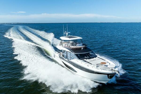 2026 Prestige F5.7 Flybridge - Bow 3/4 Starboard