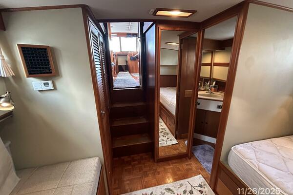 42' Grand Banks master stateroom forward