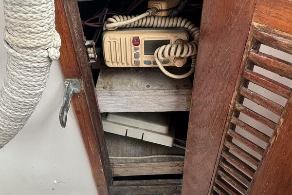 44' Marine Trader Flybridge Helm Storage Starboard