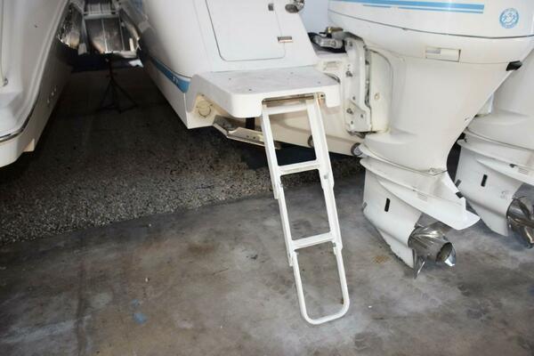 Fold Out Swim Ladder From Under Side Transom Platform.