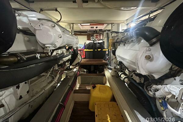 42' Grand Banks engine room forward