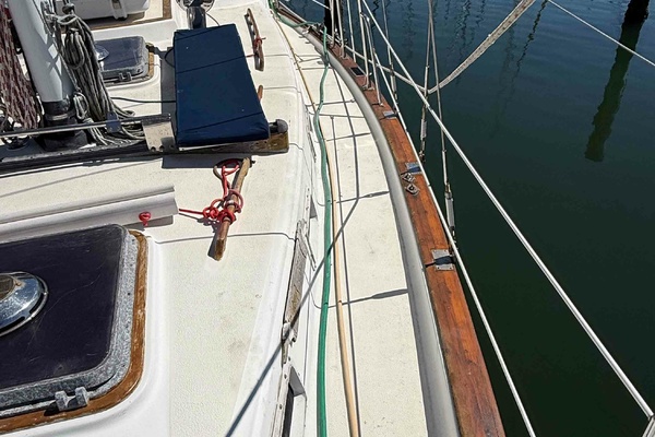 Starboard deck & solar panel covered