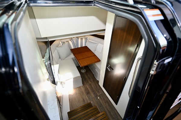 Lower Salon Seating and Cabin Entry, Cruisers Yachts 38 GLS