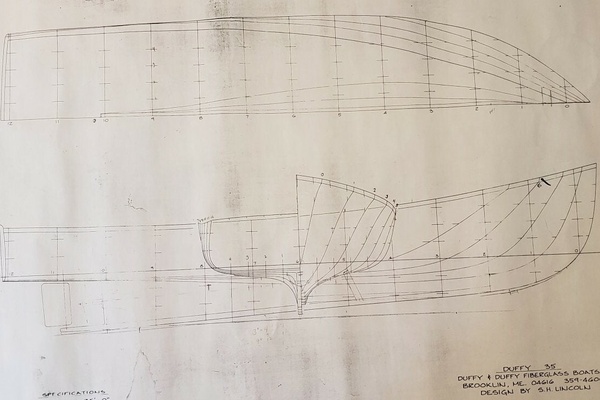 1989 Duffy 35 Flybridge - Hull Drawings