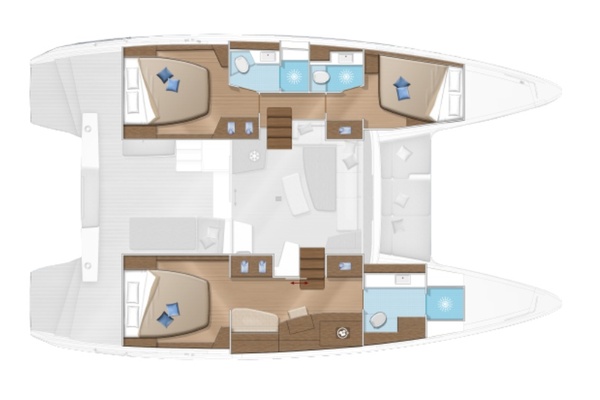 Lagoon 42 Layout - 3 Cabin 3 Head