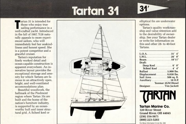 Legacy II 31ft Tartan Yacht For Sale