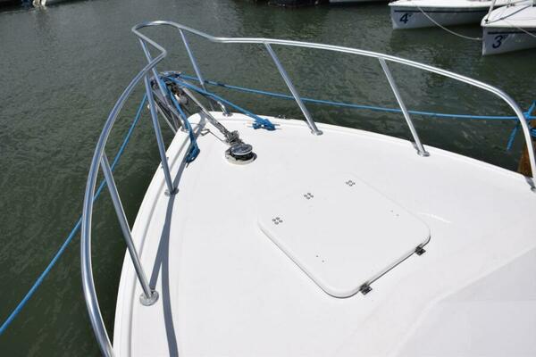 Aluminum Bow Rail And Solid Fiberglass Deck Hatch
