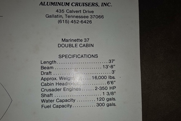 Memories 37ft Marinette Yacht For Sale