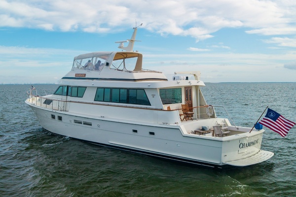 Champagne 74ft Hatteras Yacht For Sale