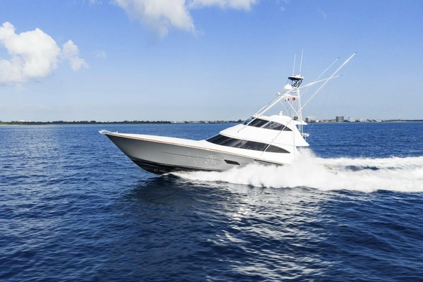 Photo of the 2026 Viking 82 Enclosed Bridge "Bid Time"