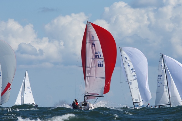 2013 J/70 downwind with kite
