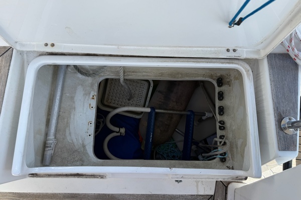 Storage that leads down to the interior storage space 