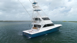 Aft View of Viking 65 Enclosed Bridge