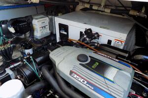 Starboard engine adjacent to genset